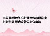 当日最新消息 农行聚合收款码是实时到账吗 聚合收款码怎么申请