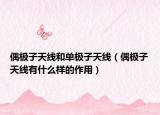 偶极子天线和单极子天线（偶极子天线有什么样的作用）
