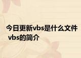 今日更新vbs是什么文件 vbs的简介