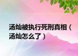 汤灿被执行死刑真相（汤灿怎么了）