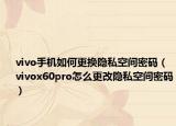 vivo手机如何更换隐私空间密码（vivox60pro怎么更改隐私空间密码）