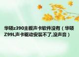 华硕z390主板声卡软件没有（华硕Z99L声卡驱动安装不了,没声音）