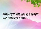 保山人才市场电话号码（保山市人才市场周六上班吗）