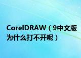 CorelDRAW（9中文版为什么打不开呢）