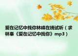 爱在记忆中找你林峰在线试听（求林峯《爱在记忆中找你》mp3）