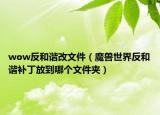 wow反和谐改文件（魔兽世界反和谐补丁放到哪个文件夹）