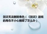 剑灵无法删除角色（《剑灵》游戏的角色不小心删除了怎么办）