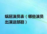 蜗居演员表（哪些演员出演这部剧）