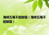 海峰五笔不能卸载（海峰五笔不能卸载）