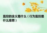 监控的含义是什么（行为监控是什么意思）