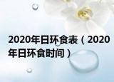 2020年日环食表（2020年日环食时间）