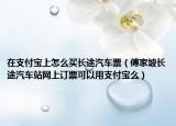 在支付宝上怎么买长途汽车票（傅家坡长途汽车站网上订票可以用支付宝么）