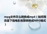mpg文件怎么转换成mp4（如何用迅雷下载电影直接转换成MPG格式）