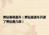 黄钻等级直升（黄钻直通车开通了黄钻是几级）