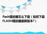 flash播放器怎么下载（如何下载FLASH播放器最新版本?）