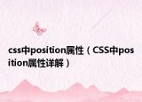 css中position属性（CSS中position属性详解）