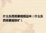 什么东西需要细细品味（什么东西需要魔铁矿）