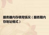 服务器内存使用情况（服务期内存地址格式）
