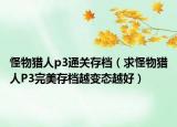 怪物猎人p3通关存档（求怪物猎人P3完美存档越变态越好）