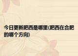 今日更新肥西是哪里(肥西在合肥的哪个方向)