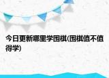 今日更新哪里学围棋(围棋值不值得学)