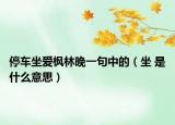 停车坐爱枫林晚一句中的（坐 是什么意思）