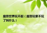 魔兽世界玩不起（魔兽玩家不玩了叫什么）