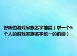 好听的游戏家族名字前缀（求一个5个人的游戏家族名字统一的前缀）