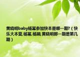 黄晓明baby杨幂参加快本是哪一期?（快乐大本营,杨幂,杨颍,黄晓明那一期是第几期）