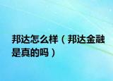 邦达怎么样（邦达金融是真的吗）