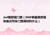 dnf假野猪门票（DNF韩服真野猪和幽灵列车门票用材料什么）