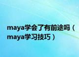 maya学会了有前途吗（maya学习技巧）