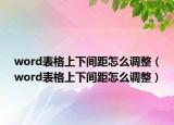 word表格上下间距怎么调整（word表格上下间距怎么调整）