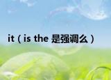 it（is the 是强调么）