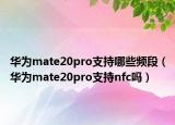 华为mate20pro支持哪些频段（华为mate20pro支持nfc吗）
