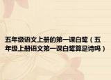 五年级语文上册的第一课白鹭（五年级上册语文第一课白鹭算是诗吗）