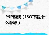 PSP游戏（ISO下载,什么意思）