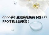 oppo手机主题商店免费下载（OPPO手机主题安装）