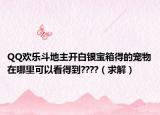 QQ欢乐斗地主开白银宝箱得的宠物在哪里可以看得到????（求解）