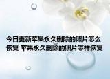 今日更新苹果永久删除的照片怎么恢复 苹果永久删除的照片怎样恢复