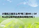 计算机三极怎么考?有二级MS（Office办公软件的高级应用就行吗）
