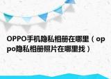 OPPO手机隐私相册在哪里（oppo隐私相册照片在哪里找）
