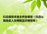 抖音保存本地文件在哪里（抖音ip属地是人在哪就显示哪里吗）