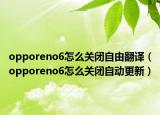 opporeno6怎么关闭自由翻译（opporeno6怎么关闭自动更新）