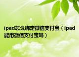 ipad怎么绑定微信支付宝（ipad能用微信支付宝吗）