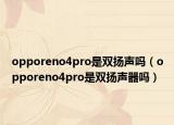 opporeno4pro是双扬声吗（opporeno4pro是双扬声器吗）