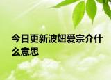 今日更新波妞爱宗介什么意思