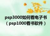 psp3000如何看电子书（psp1000看书软件）