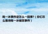 陈一冰事件是怎么一回事?（你们怎么看待陈一冰被黑事件）