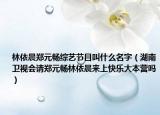 林依晨郑元畅综艺节目叫什么名字（湖南卫视会请郑元畅林依晨来上快乐大本营吗）